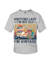 Knitting lady Youth T-Shirt tile