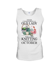 Knitting lady borned in October Unisex Tank tile
