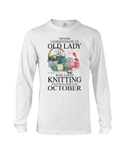 Knitting lady borned in October Long Sleeve Tee tile