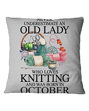 Knitting lady borned in October Square Pillowcase tile