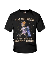 Golf I'm retired Every hour is happy hour Youth T-Shirt tile