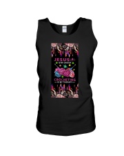 Jesus is my savior Crocheting is my therapy Unisex Tank tile