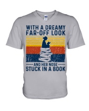 Her Nose Stuck In A Book V-Neck T-Shirt tile