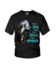 This girl runs on horse and Jesus Youth T-Shirt tile