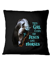 This girl runs on horse and Jesus Square Pillowcase tile