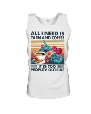 All I need is yarn and coffee Unisex Tank tile