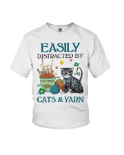 Easily distracted by Cats Yarn Youth T-Shirt tile