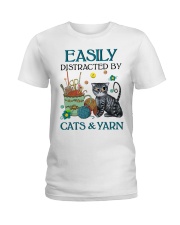 Easily distracted by Cats Yarn Ladies T-Shirt tile