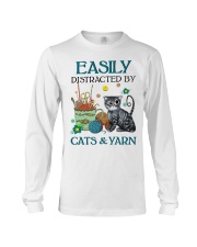 Easily distracted by Cats Yarn Long Sleeve Tee tile