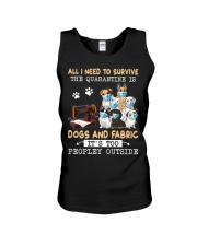 All I need to survive is dogs and fabric Unisex Tank tile