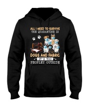 All I need to survive is dogs and fabric Hooded Sweatshirt tile