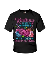 Knitting is a 2020 survival skill Youth T-Shirt tile