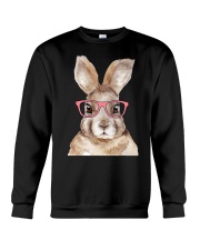 Funny Hipster Easter Bunny Rabbit Pink Crewneck Sweatshirt thumbnail