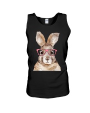 Funny Hipster Easter Bunny Rabbit Pink Unisex Tank thumbnail