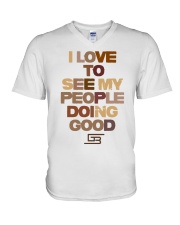 ILOVETOSEEMYPEOPLEDOINGGOOD SHADES OF CHOCOLATE V-Neck T-Shirt thumbnail
