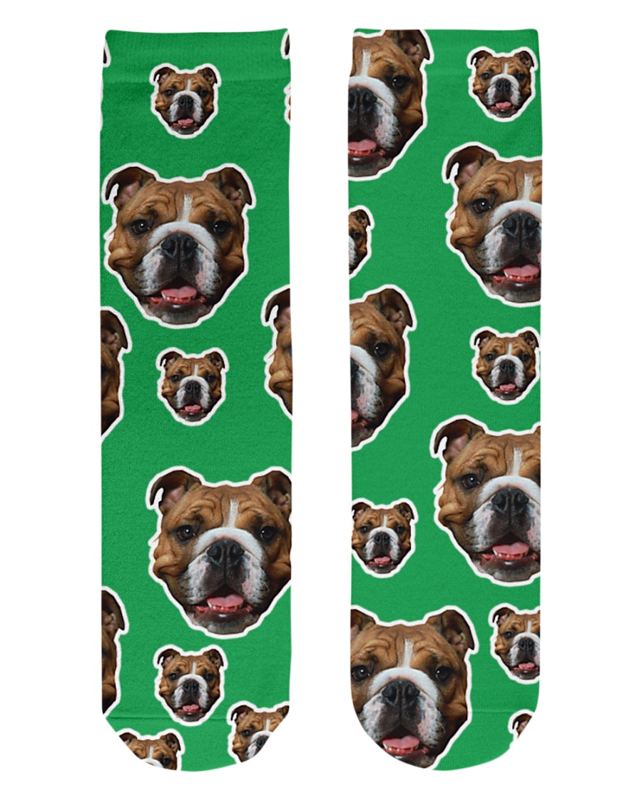 Bulldog Green Crew Length Socks
