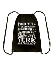Proud Wife of a Bearded Guy Drawstring Bag thumbnail