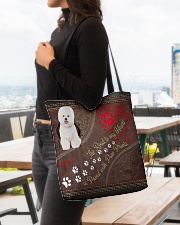 Bichon-Frise-dog-the-road-to-my-heart All-over Tote aos-all-over-tote-lifestyle-front-04