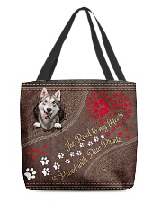 Husky-dog-the-road-to-my-heart All-over Tote back