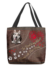 Husky-dog-the-road-to-my-heart All-over Tote front