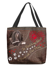 Lhasa-Apso-dog-the-road-to-my-heart All-over Tote back