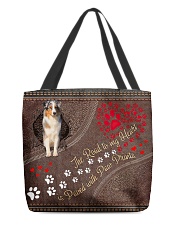 Aussie-dog-the-road-to-my-heart All-over Tote front