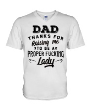 Thanks For Raising Me To Be AProfer Lady - For Dad V-Neck T-Shirt tile