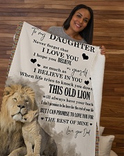 Daughter This old lion will always have your back Sherpa Fleece Blanket - 50" x 60" aos-sherpa-fleece-blanket-50x60-lifestyle-front-09b