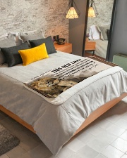 Daughter This old lion will always have your back Sherpa Fleece Blanket - 50" x 60" aos-sherpa-fleece-blanket-lifestyle-front-01