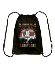 In A World Full Of Daddy Sharks Be A Daddycorn Drawstring Bag tile
