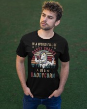 In A World Full Of Daddy Sharks Be A Daddycorn Classic T-Shirt apparel-classic-tshirt-lifestyle-front-43