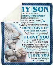 Don't Let Today Trouble Wolf Dad To Son Sherpa Fleece Blanket tile