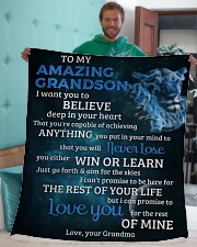 To My Amazing Grandson Grandma To Grandson Sherpa Fleece Blanket - 50" x 60" aos-sherpa-fleece-blanket-50x60-lifestyle-front-05