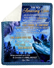 Always Remember U Are My Sunshine Wolf Mom To Son Sherpa Fleece Blanket tile