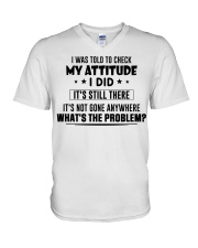 I Was Told To Check My Attitude V-Neck T-Shirt tile