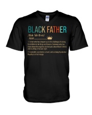 Black Father V-Neck T-Shirt tile