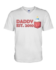 Daddy Est 2010 - For Husband V-Neck T-Shirt tile