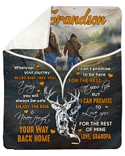 Wherever Your Journey In Life - Deer To Grandson Sherpa Fleece Blanket tile