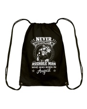 Never underestimate an asshole who born in August Drawstring Bag tile