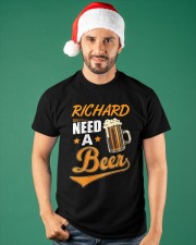 Personalized Name Need A Beer Classic T-Shirt apparel-classic-tshirt-lifestyle-front-84