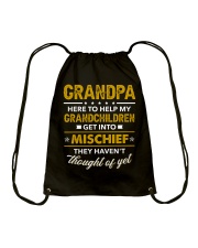 Grandpa Here To Help My Grandchild Drawstring Bag tile