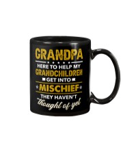 Grandpa Here To Help My Grandchild Mug tile