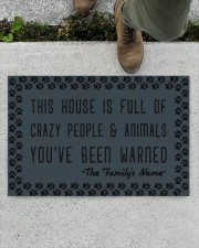 This house is full of crazy people n animals Doormat 22.5" x 15" aos-doormat-22-5x15-lifestyle-front-01