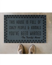 This house is full of crazy people n animals Doormat 22.5" x 15" aos-doormat-22-5x15-lifestyle-front-04