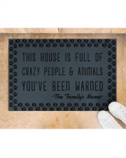 This house is full of crazy people n animals Doormat 22.5" x 15" aos-doormat-22-5x15-lifestyle-front-05