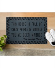 This house is full of crazy people n animals Doormat 22.5" x 15" aos-doormat-22-5x15-lifestyle-front-12