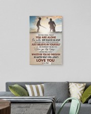 Never Feel That U Are Alone Baseball Dad To Son 16x24 Gallery Wrapped Canvas Prints aos-canvas-pgw-16x24-lifestyle-front-16