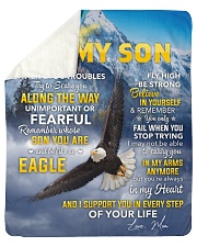 I Support U In Every Step Eagle Mom To Son Sherpa Fleece Blanket tile