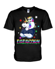 Dadacorn Muscle Unicorn Dad And Daghter - For Dad V-Neck T-Shirt tile