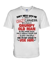 Don't Mess With Me I Have A Crazy Grandpa V-Neck T-Shirt tile